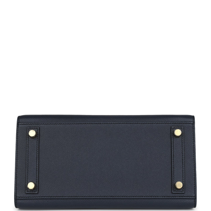 Hermes Birkin Sellier 25 Bleu Indigo Epsom Gold Hardware