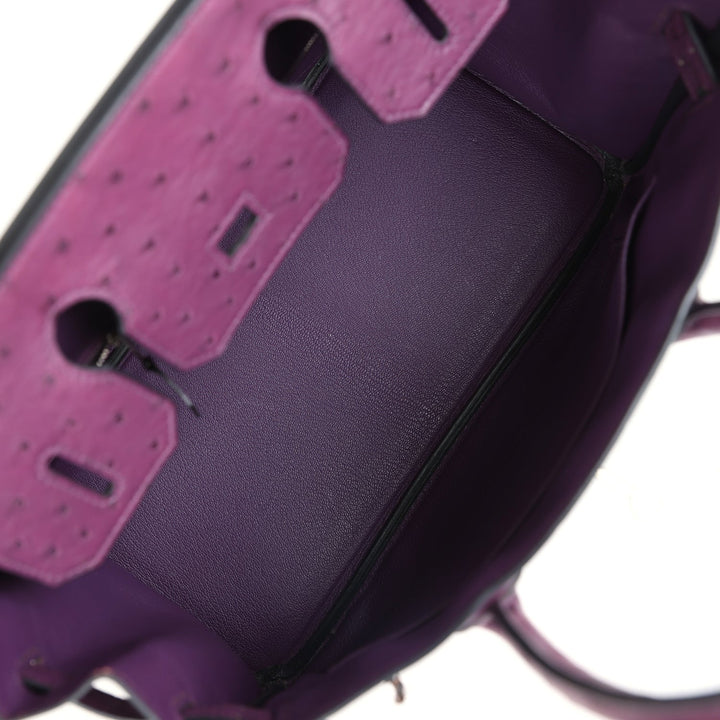 Hermes Birkin 30 Violet Ostrich Palladium Hardware