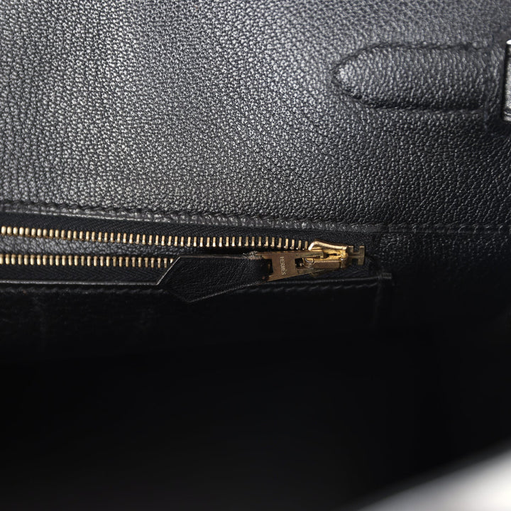New Hermes Birkin 35 Black Box Gold Hardware