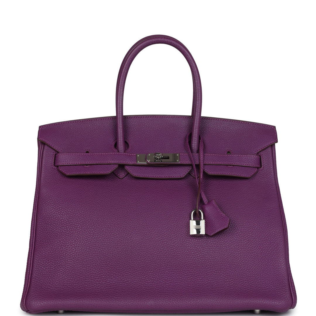 Birkin 35 Anemone Togo Palladium Hardware