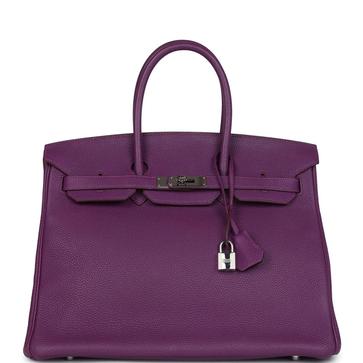Birkin 35 Anemone Togo Palladium Hardware