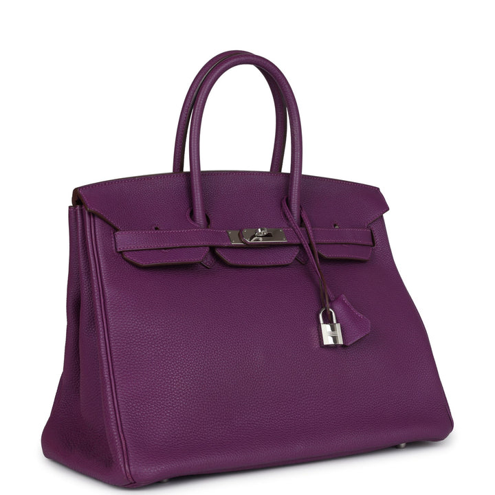 Birkin 35 Anemone Togo Palladium Hardware