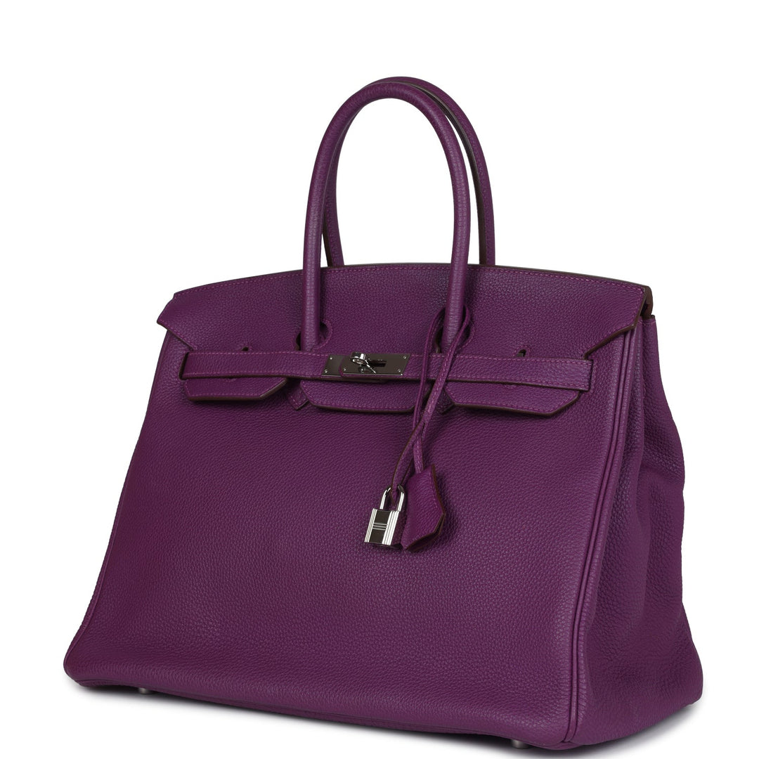 Birkin 35 Anemone Togo Palladium Hardware