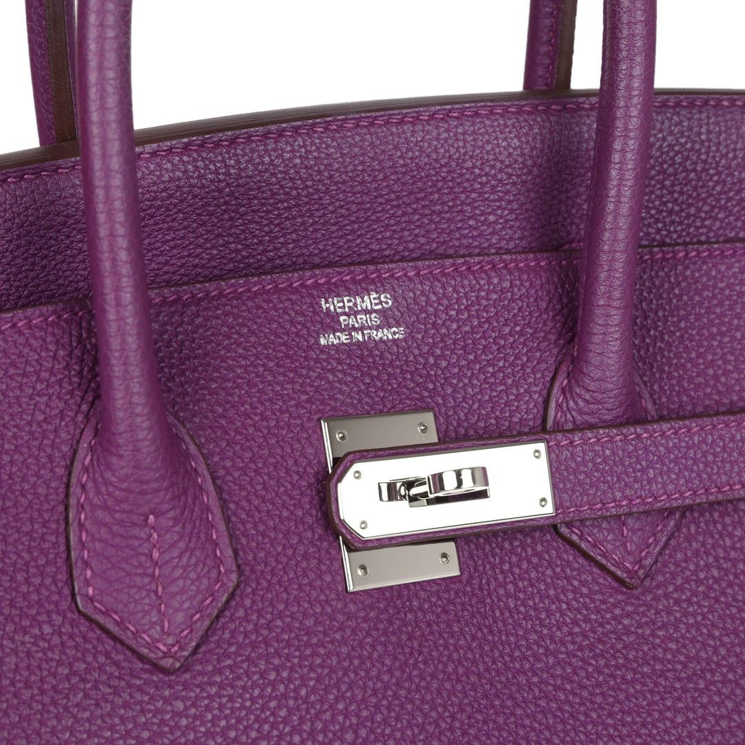 Birkin 35 Anemone Togo Palladium Hardware