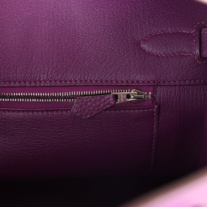 Birkin 35 Anemone Togo Palladium Hardware