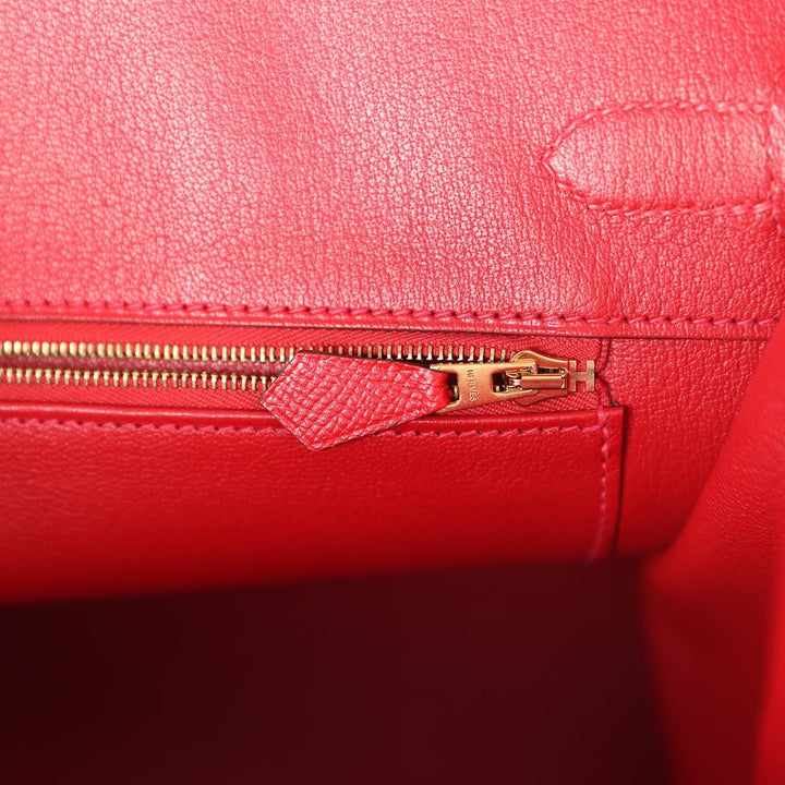 Hermes Birkin 35 Rouge Casaque Epsom Gold Hardware