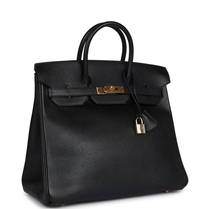 Hermes HAC Birkin 32 Black Ardennes Gold Hardware