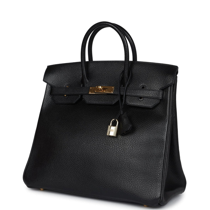Hermes HAC Birkin 32 Black Ardennes Gold Hardware