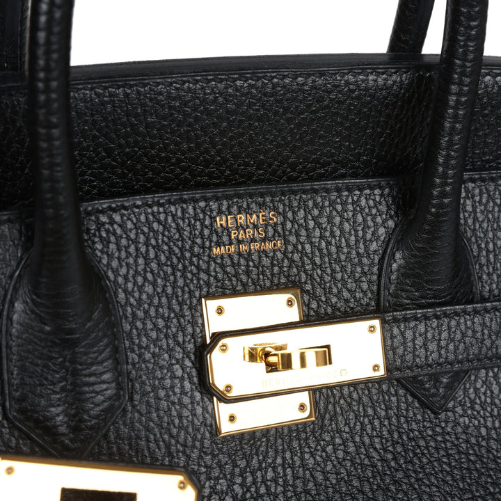 Hermes HAC Birkin 32 Black Ardennes Gold Hardware