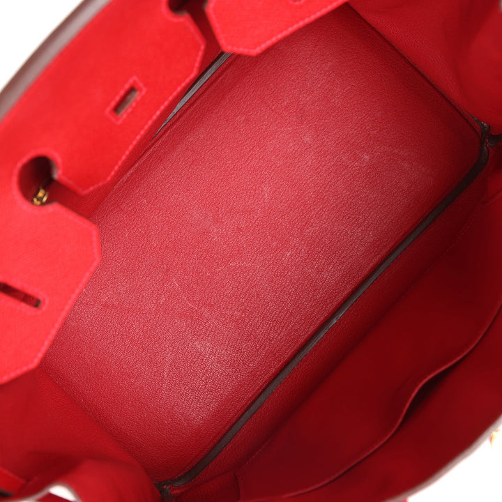 Hermes Birkin 35 Rouge Casaque Epsom Gold Hardware