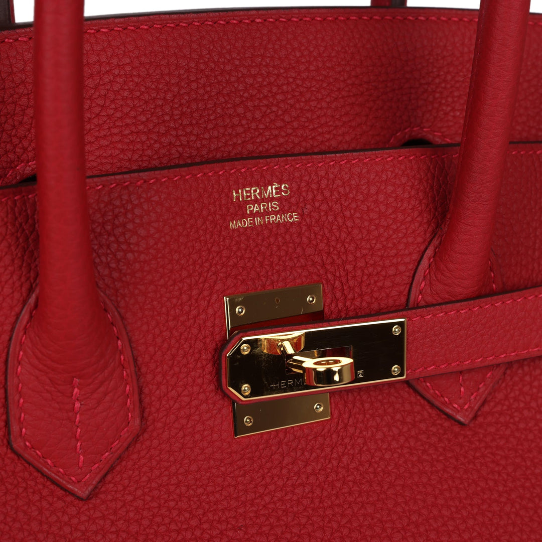 Hermes Birkin 35 Rouge Casaque Togo Gold Hardware