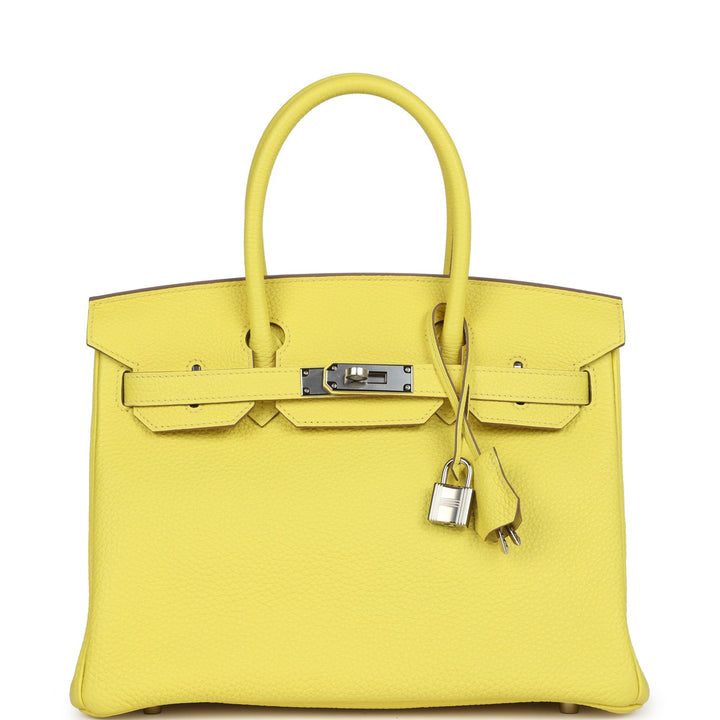 Hermes Birkin 30 Lime Clemence Palladium Hardware