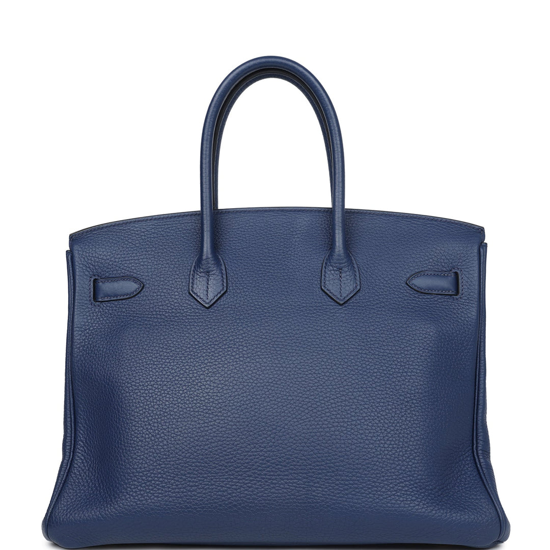 Hermes Birkin 35 Bleu Saphir Clemence Gold Hardware