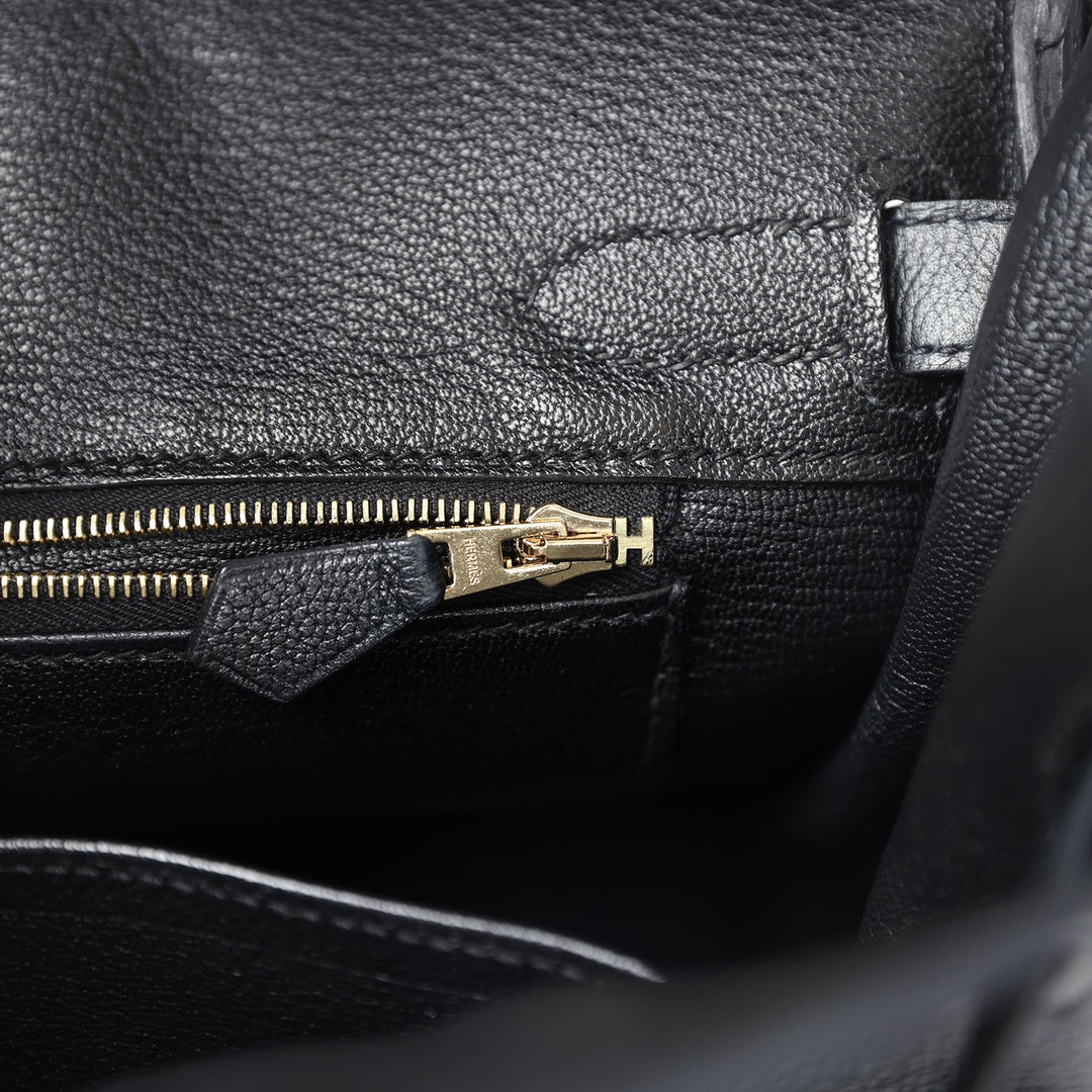 Hermes Birkin 30 Black Novillo Gold Hardware