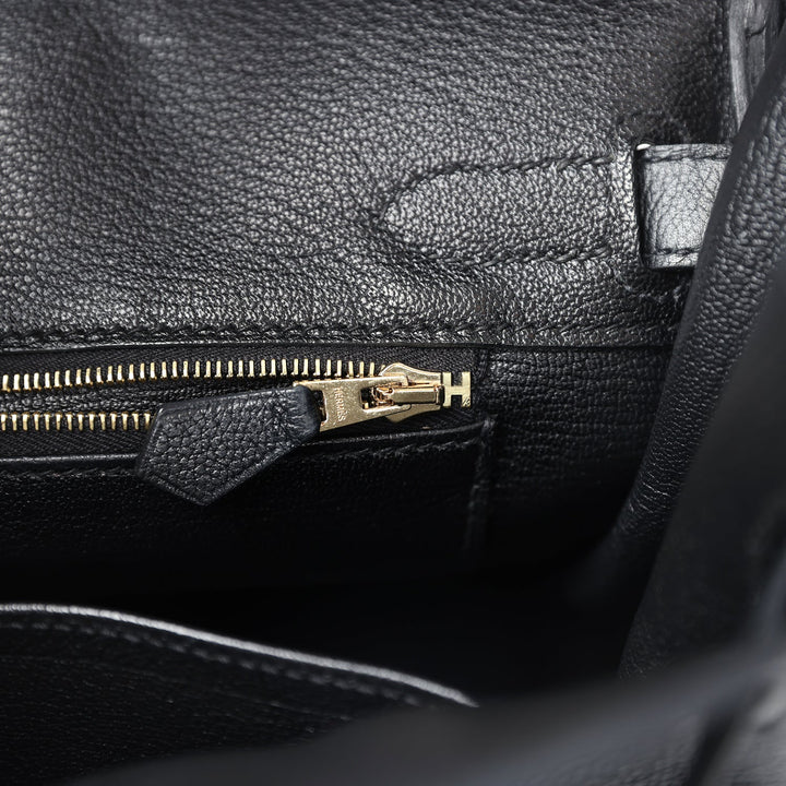 Hermes Birkin 30 Black Novillo Gold Hardware