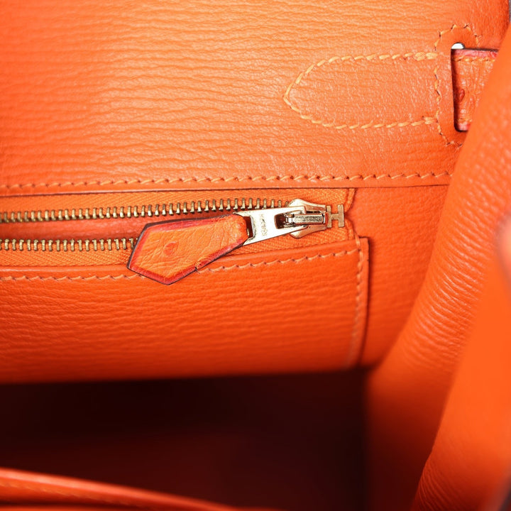 Hermes Special Order (HSS) Birkin 30 Tangerine, Violet and Bougainvillea Ostrich Gold Hardware