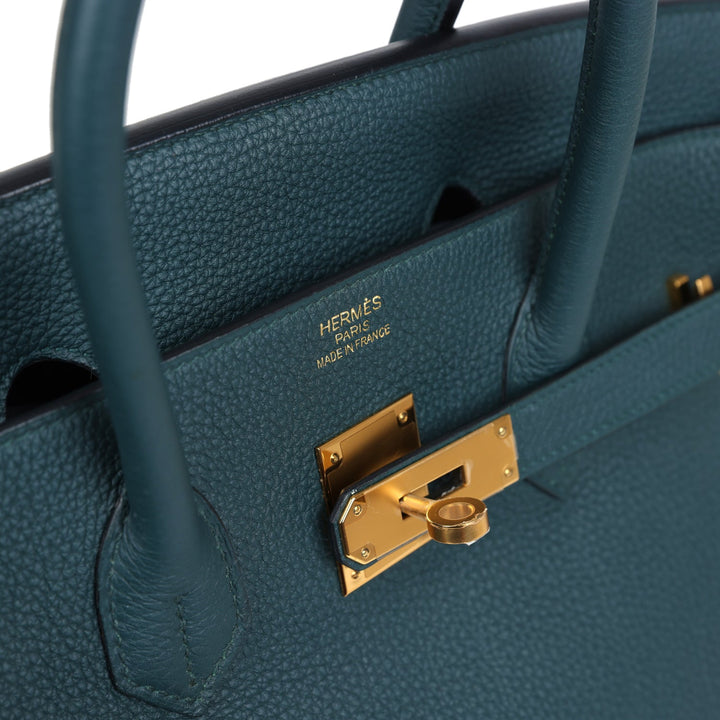 Hermes Birkin 35 Vert Cypress Togo Gold Hardware