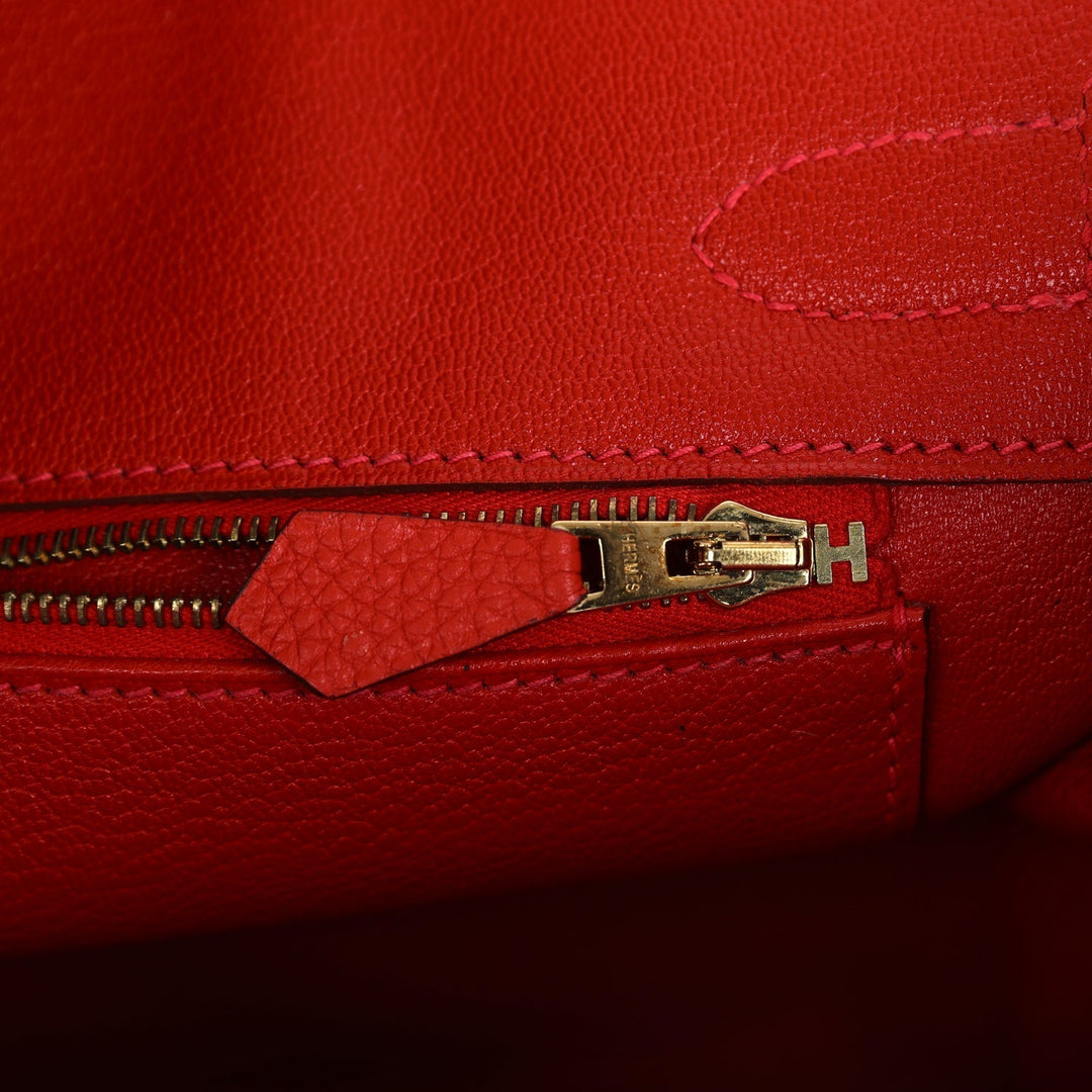 Hermes Birkin 30 Geranium Togo Gold Hardware