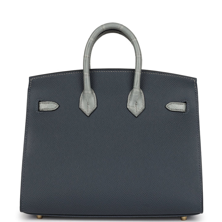 Hermes "Rainy Days" Sac Faubourg Birkin 20 Gris Misty Matte Alligator Permabrass Hardware