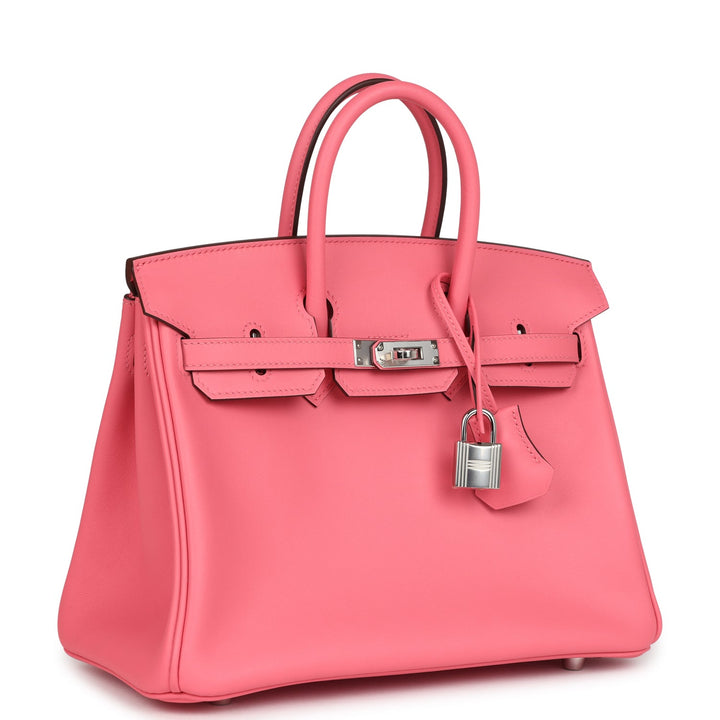 Hermes Birkin 25 Rose Azalee Swift Palladium Hardware