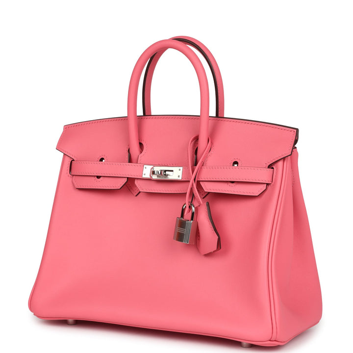 Hermes Birkin 25 Rose Azalee Swift Palladium Hardware