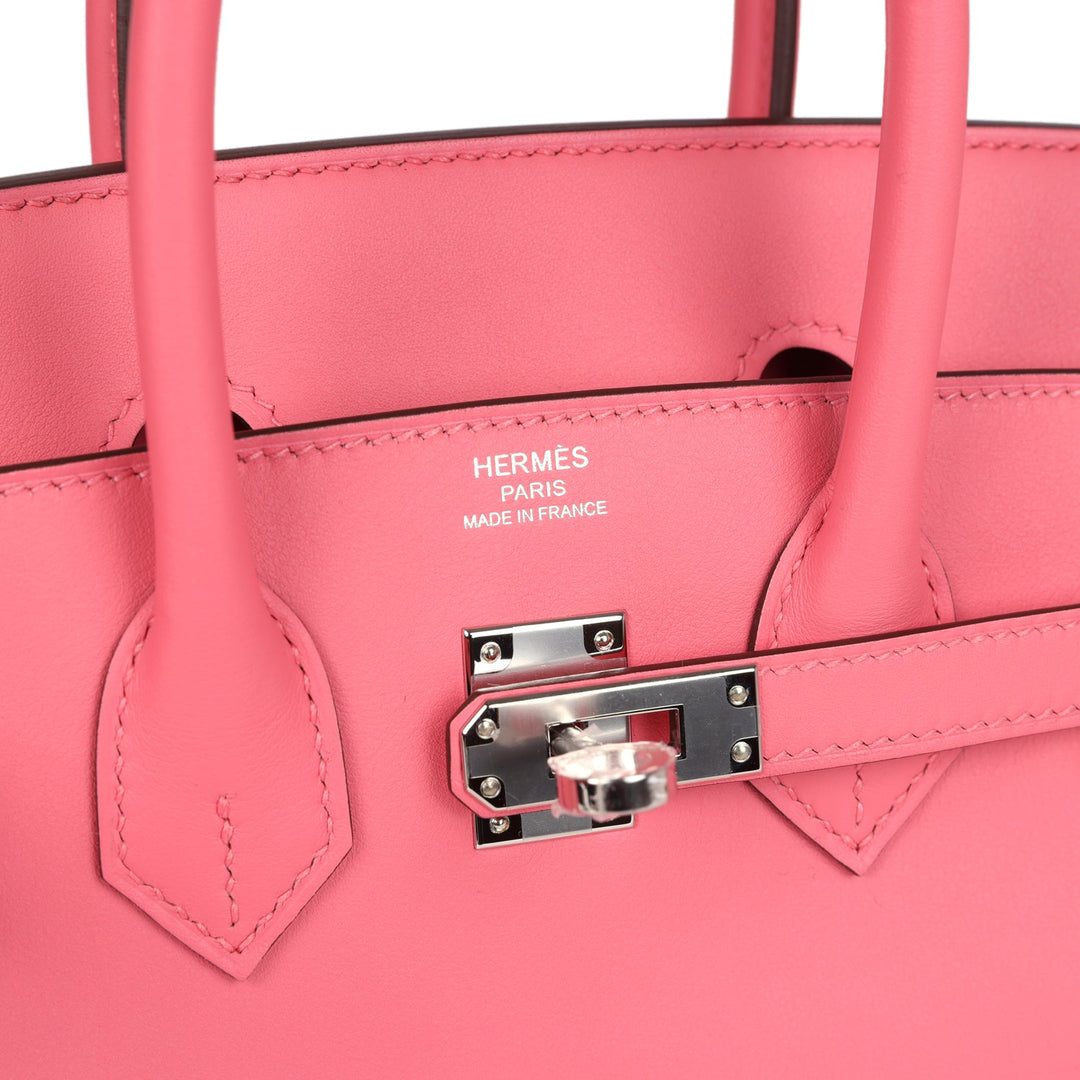 Hermes Birkin 25 Rose Azalee Swift Palladium Hardware