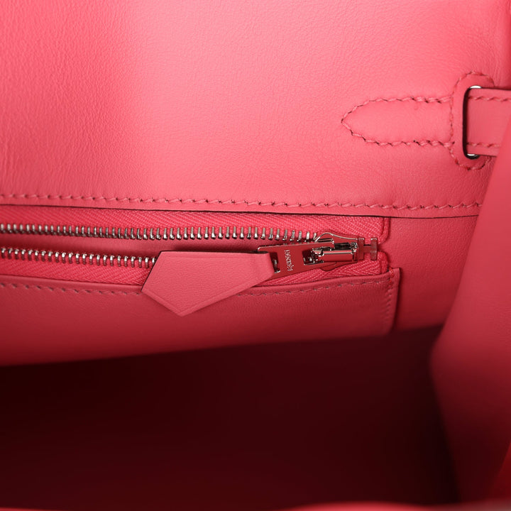Hermes Birkin 25 Rose Azalee Swift Palladium Hardware