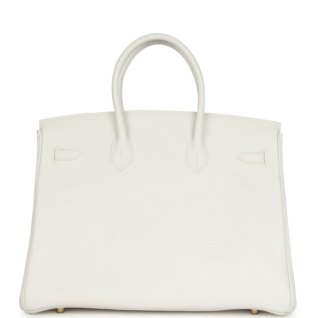 Hermes Birkin 35 White Clemence Gold Hardware