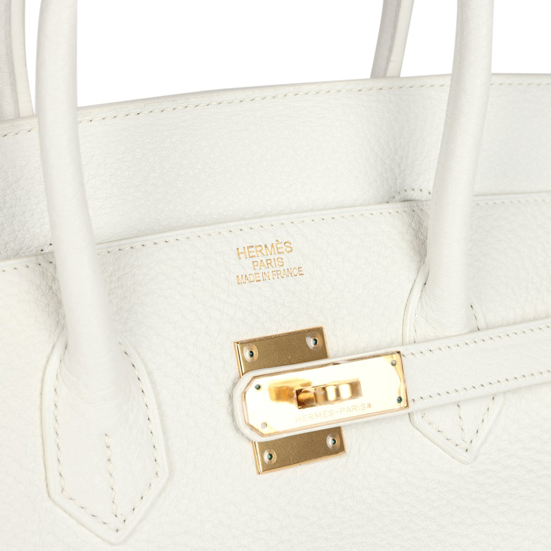 Hermes Birkin 35 White Clemence Gold Hardware