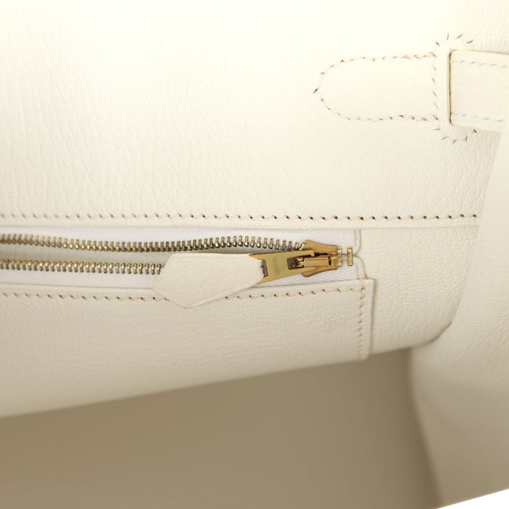 Hermes Birkin 35 White Clemence Gold Hardware