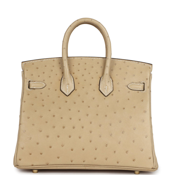 Hermes Birkin 25 Trench Ostrich Gold Hardware