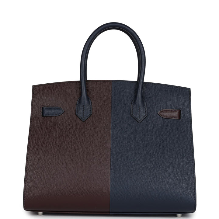 Hermes Casaque Birkin Sellier 30 Rouge Sellier and BleNewIndigo Epsom Palladium Hardware