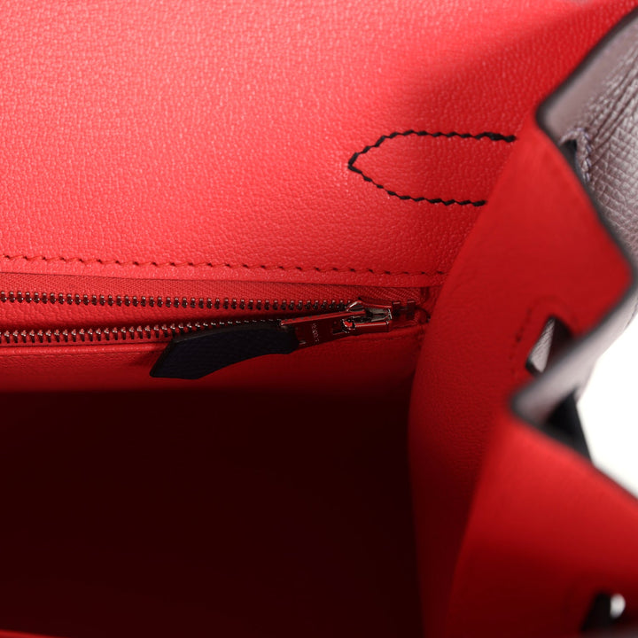 Hermes Casaque Birkin Sellier 30 Rouge Sellier and BleNewIndigo Epsom Palladium Hardware
