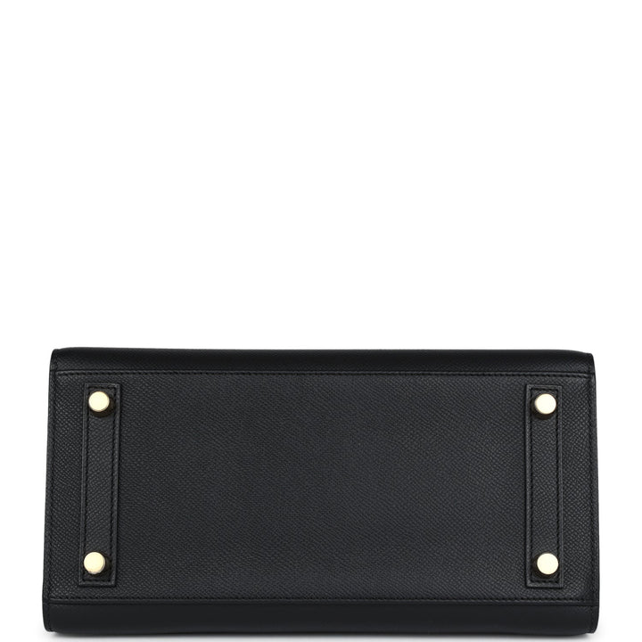 Hermes Birkin Sellier 25 Black Epsom Gold Hardware