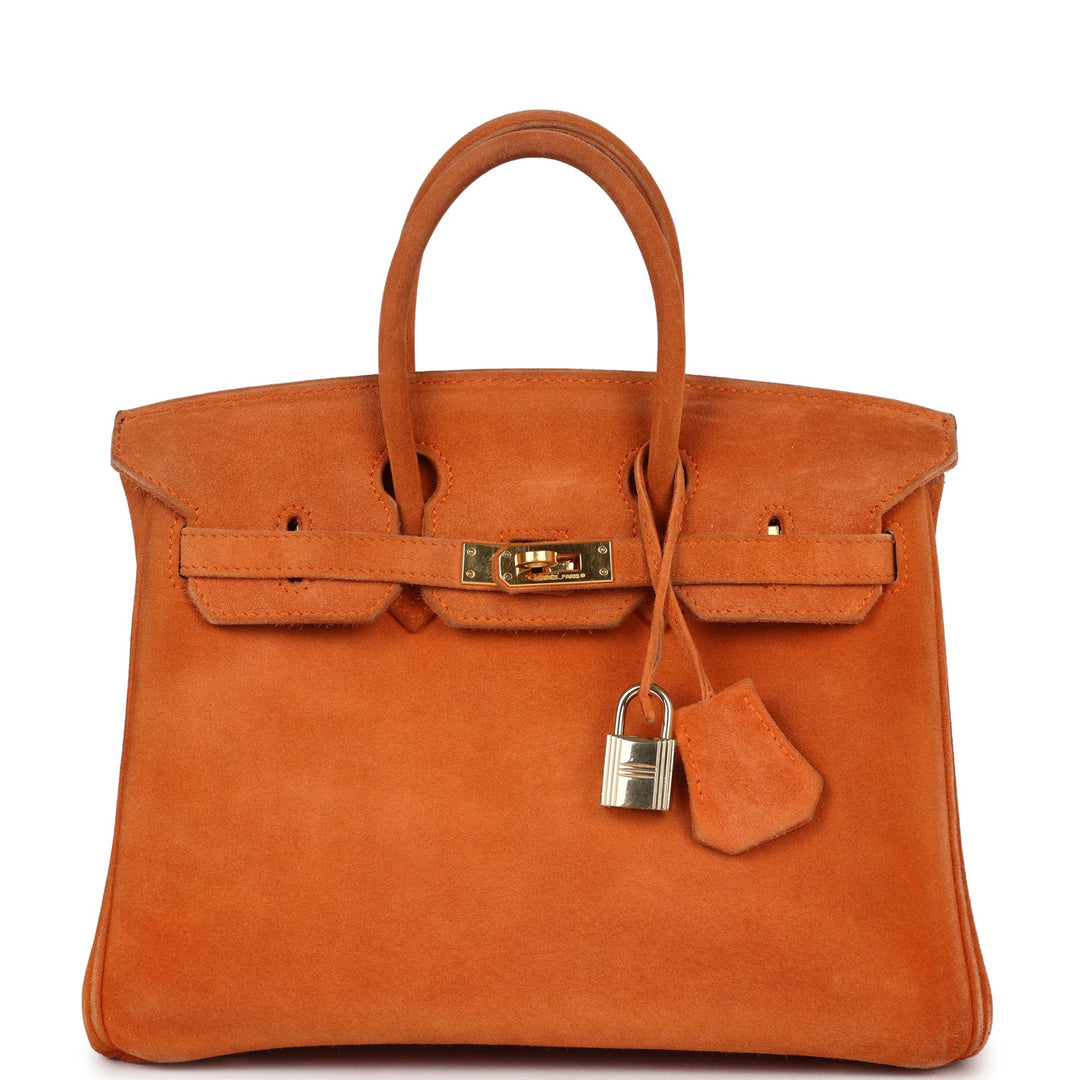 New Hermes Birkin 25 Orange Doblis Gold Hardware