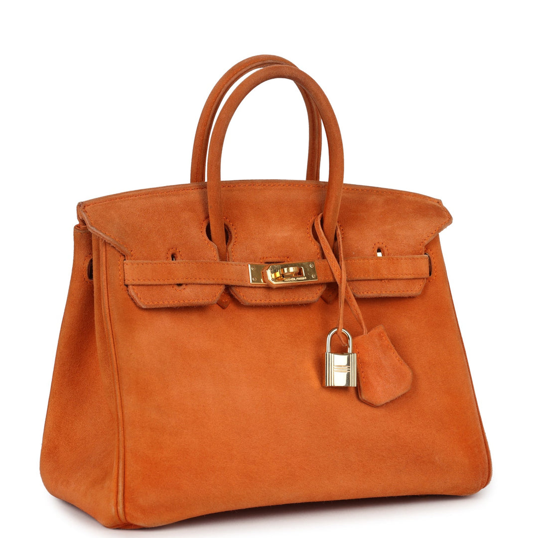 New Hermes Birkin 25 Orange Doblis Gold Hardware