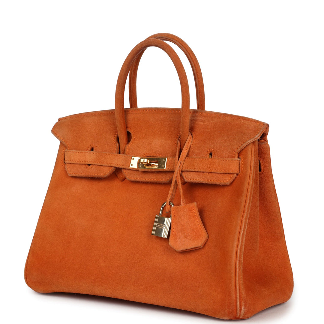 New Hermes Birkin 25 Orange Doblis Gold Hardware