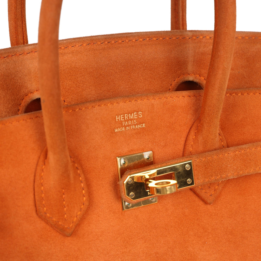 New Hermes Birkin 25 Orange Doblis Gold Hardware
