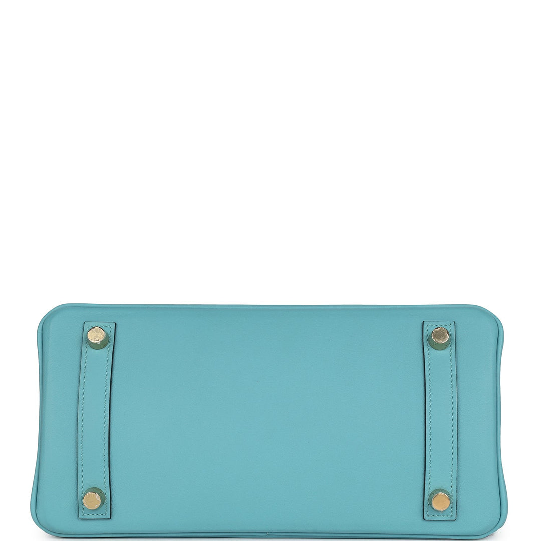 Hermes Birkin 25 Bleu Saint Cyr Swift Gold Hardware
