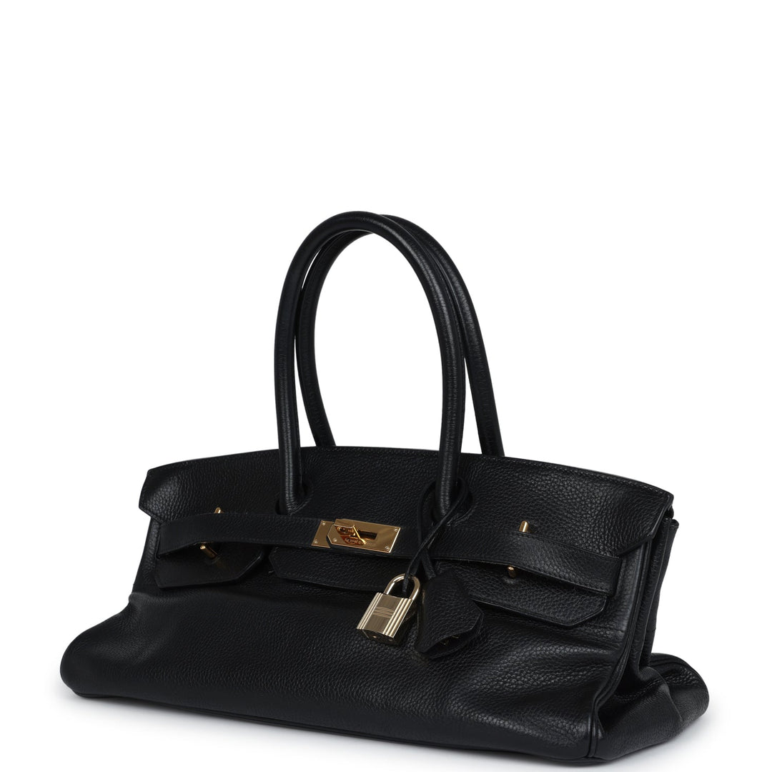 Hermes Shoulder Birkin 42 JPG Black Clemence Gold Hardware