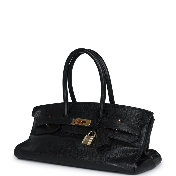 Hermes Shoulder Birkin 42 JPG Black Clemence Gold Hardware