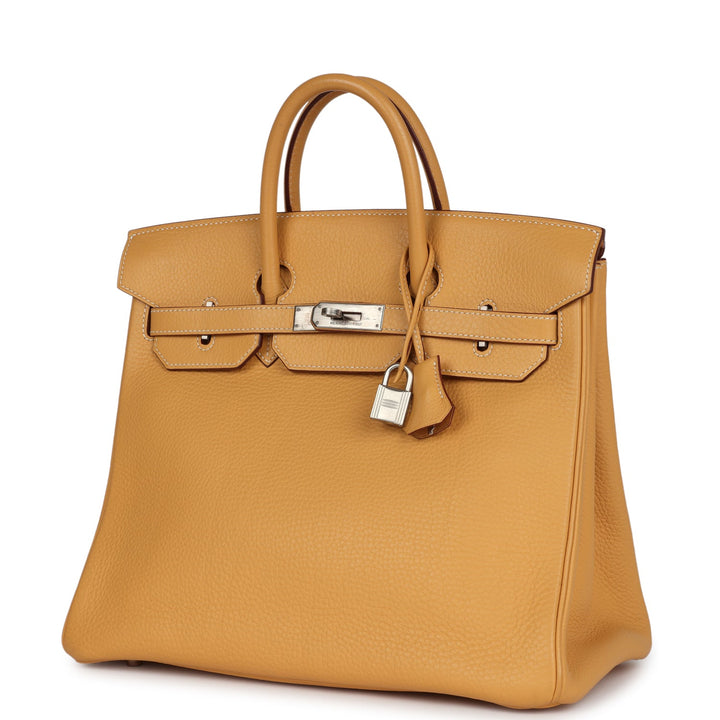 Hermes Birkin HAC 32 Natural Sable Fjord Brushed Palladium Hardware