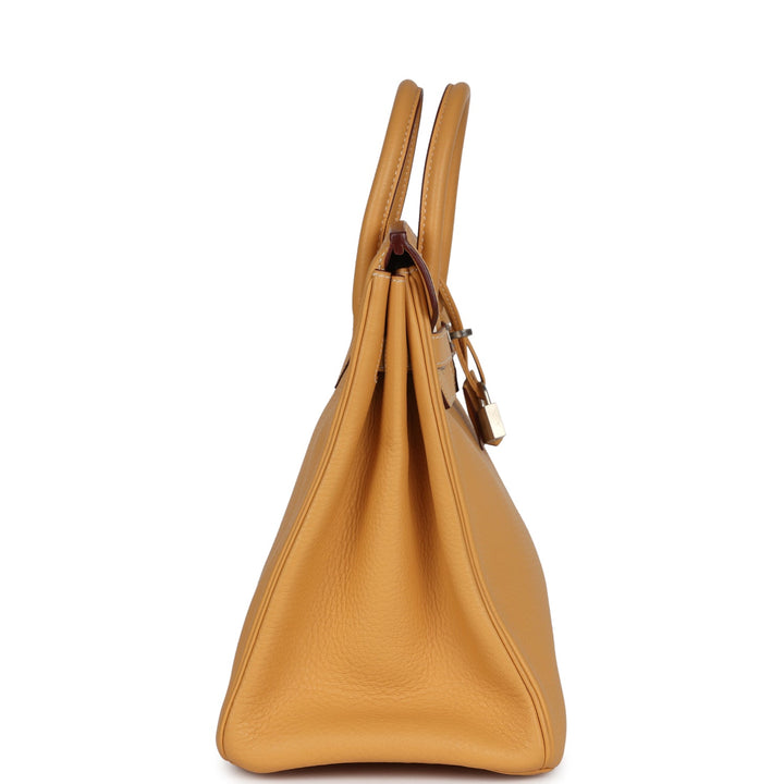 Hermes Birkin HAC 32 Natural Sable Fjord Brushed Palladium Hardware