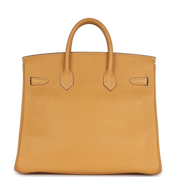 Hermes Birkin HAC 32 Natural Sable Fjord Brushed Palladium Hardware