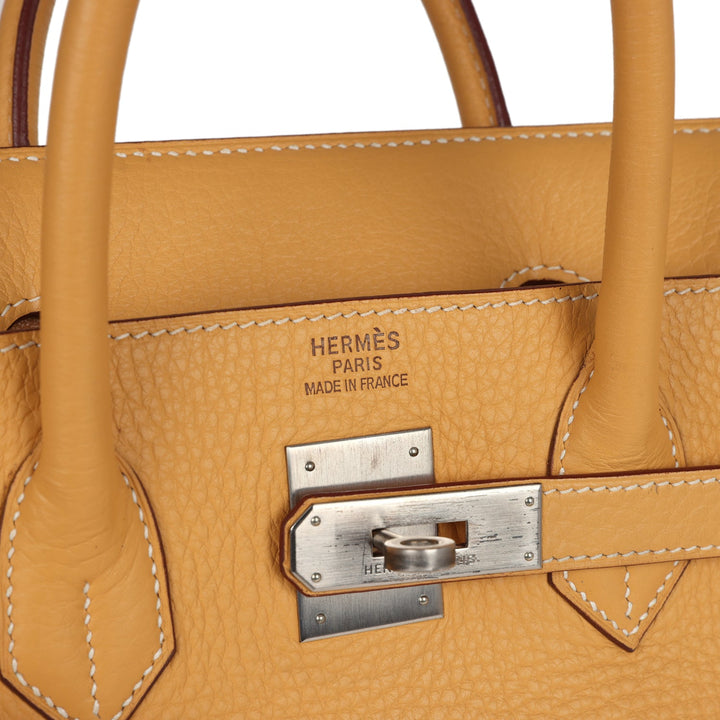 Hermes Birkin HAC 32 Natural Sable Fjord Brushed Palladium Hardware