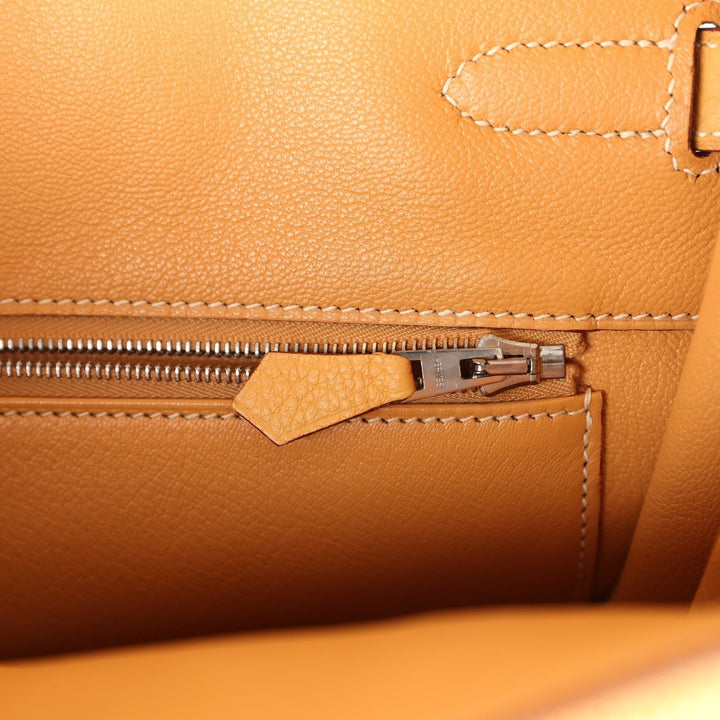 Hermes Birkin HAC 32 Natural Sable Fjord Brushed Palladium Hardware