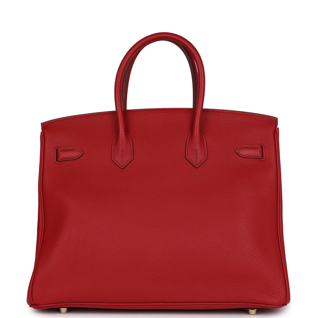 Hermes Birkin 35 Rouge Garance Togo Gold Hardware