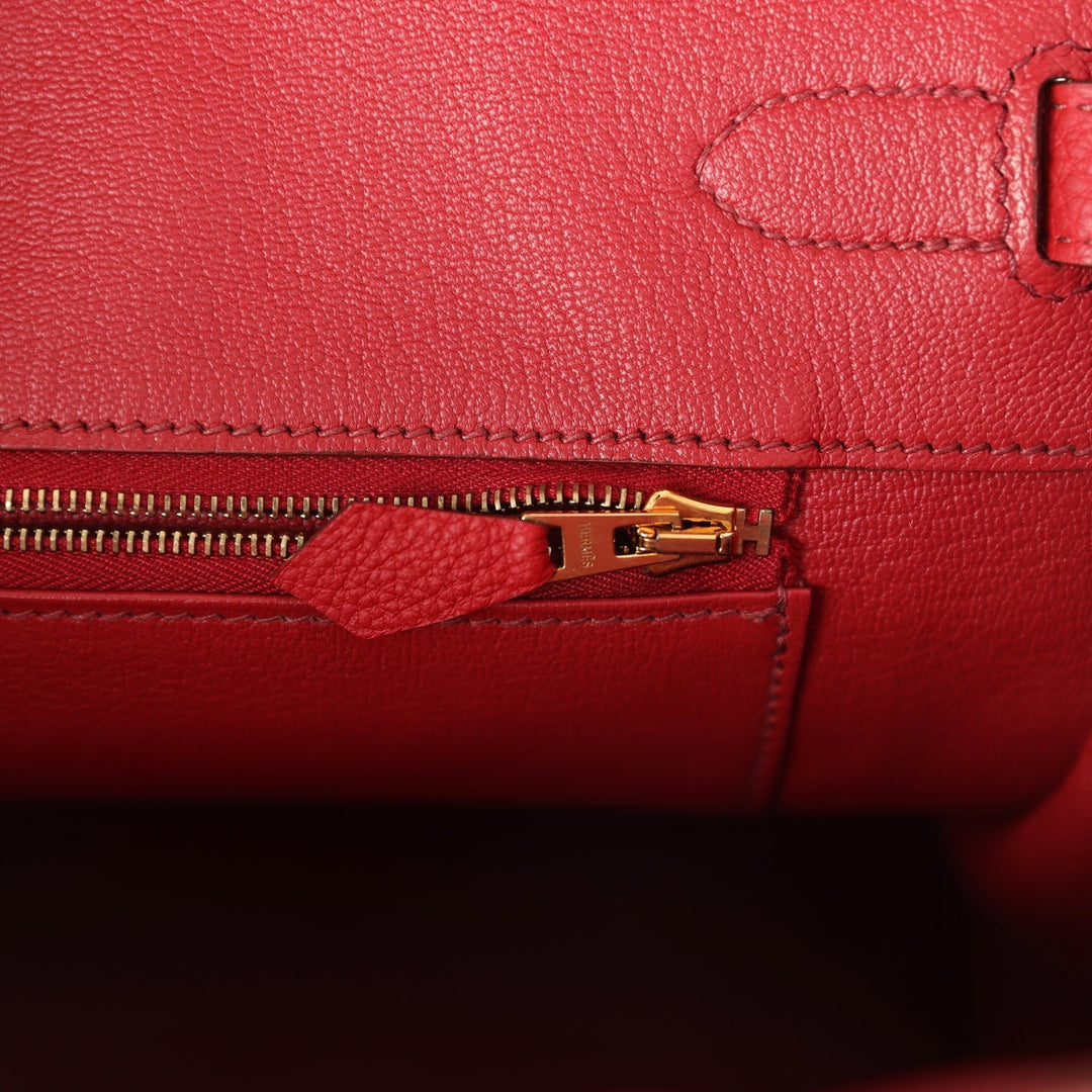 Hermes Birkin 35 Rouge Garance Togo Gold Hardware