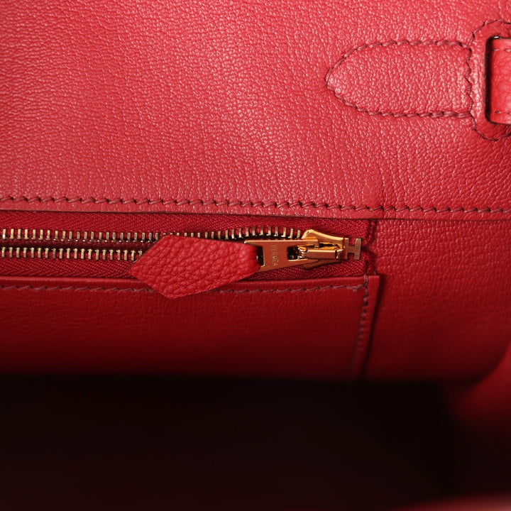Hermes Birkin 35 Rouge Garance Togo Gold Hardware