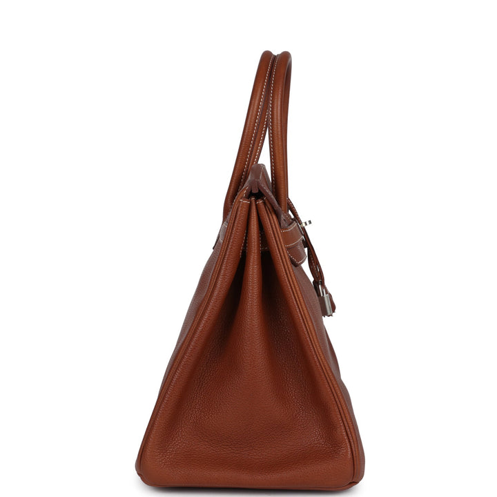 Hermes Birkin 35 Fauve Barenia Faubourg Palladium Hardware